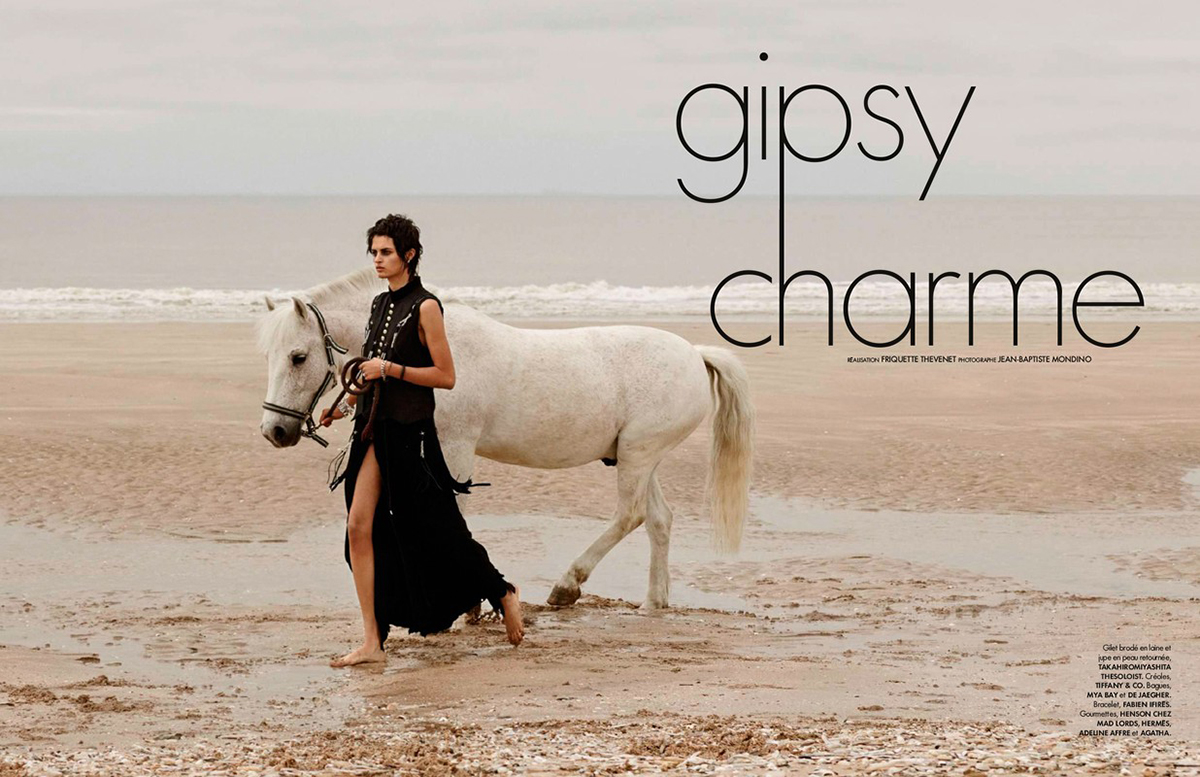 www.lacavalieremasquee.com | Gipsy Charme | Jean-Baptiste Mondino for Elle France July 2015 w/ Isabella Emmack