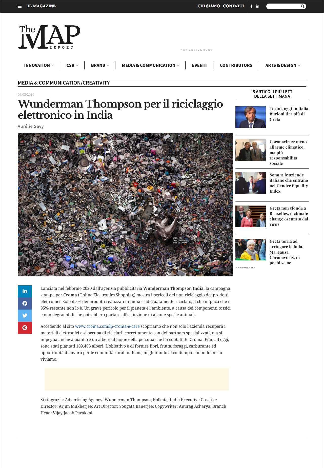 Aurélie Savy per The Map Report | Wunderman Thompson per il riciclaggio elettronico in India