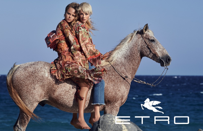 www.lacavalieremasquee.com | Cass Bird for Etro S/S 2019 Campaign w/ Edie Campbell and Olivia Vinten