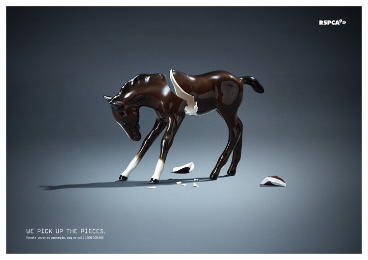 La Cavalière masquée | Ogilvy + Garth Oriander for RSPCA Victoria: We Pick Up the Pieces, Horse