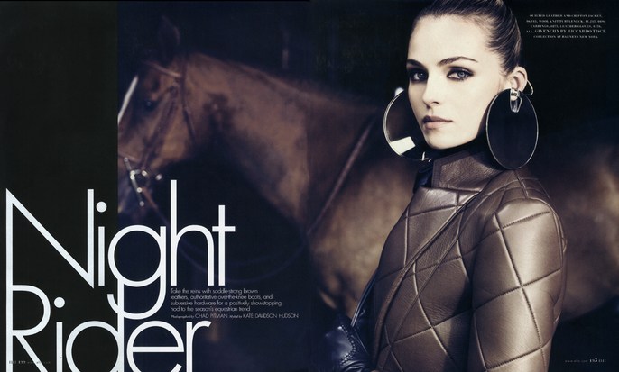 www.lacavalieremasquee.com | Chad Pitman for Elle Accessories Fall 2012: Night Rider