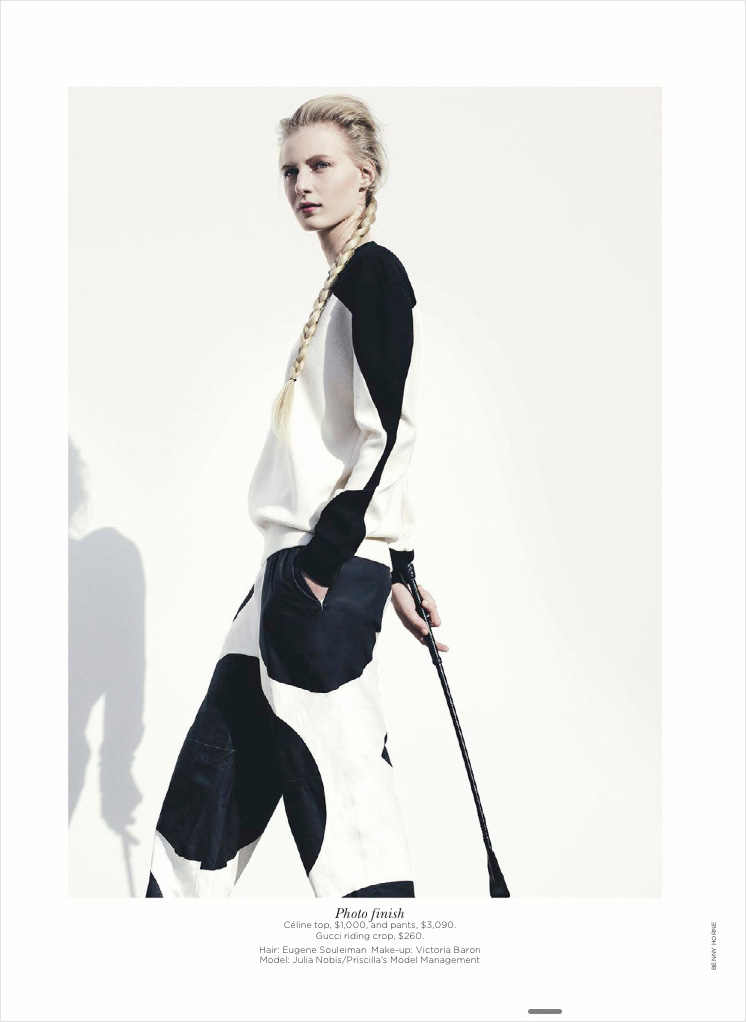 www.lacavalieremasquee.com | Benny Horne for Vogue Australia December 2012 w/ Julia Nobis & Black Caviar