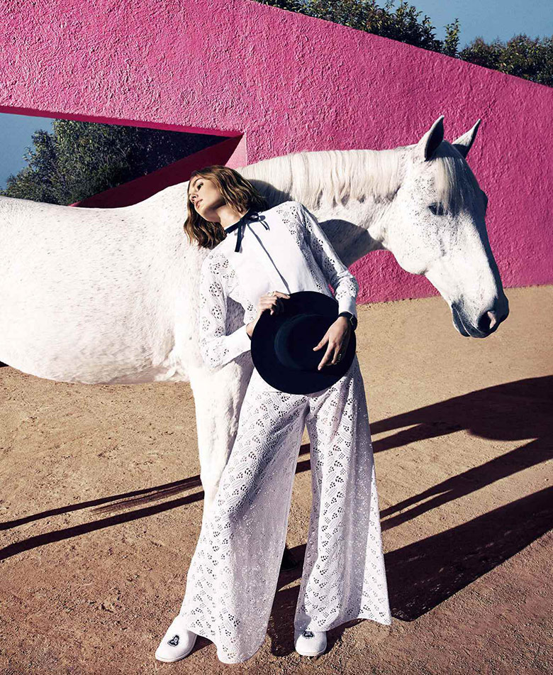 www.lacavalieremasquee.com | Camilla Akrans for Harper’s Bazaar US March 2015 w/ Nadja Bender