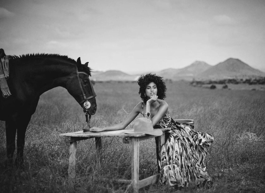 www.lacavalieremasquee.com | Boo George for Vogue Spain July 2017 w/ Imaan Hammam