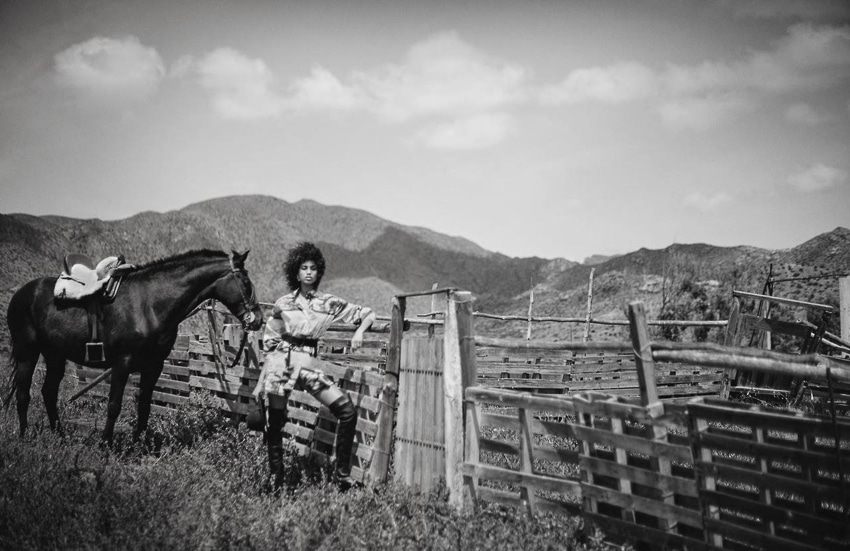 www.lacavalieremasquee.com | Boo George for Vogue Spain July 2017 w/ Imaan Hammam