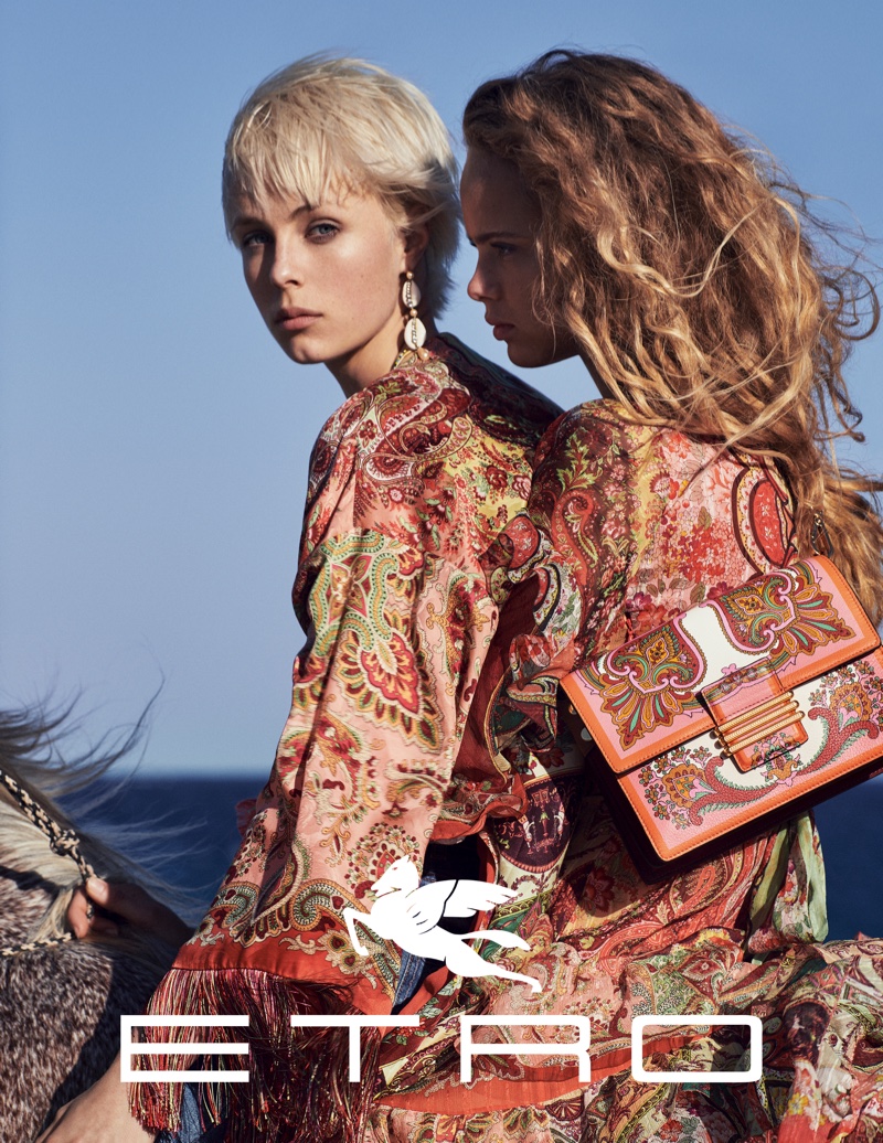 www.lacavalieremasquee.com | Cass Bird for Etro S/S 2019 Campaign w/ Edie Campbell and Olivia Vinten